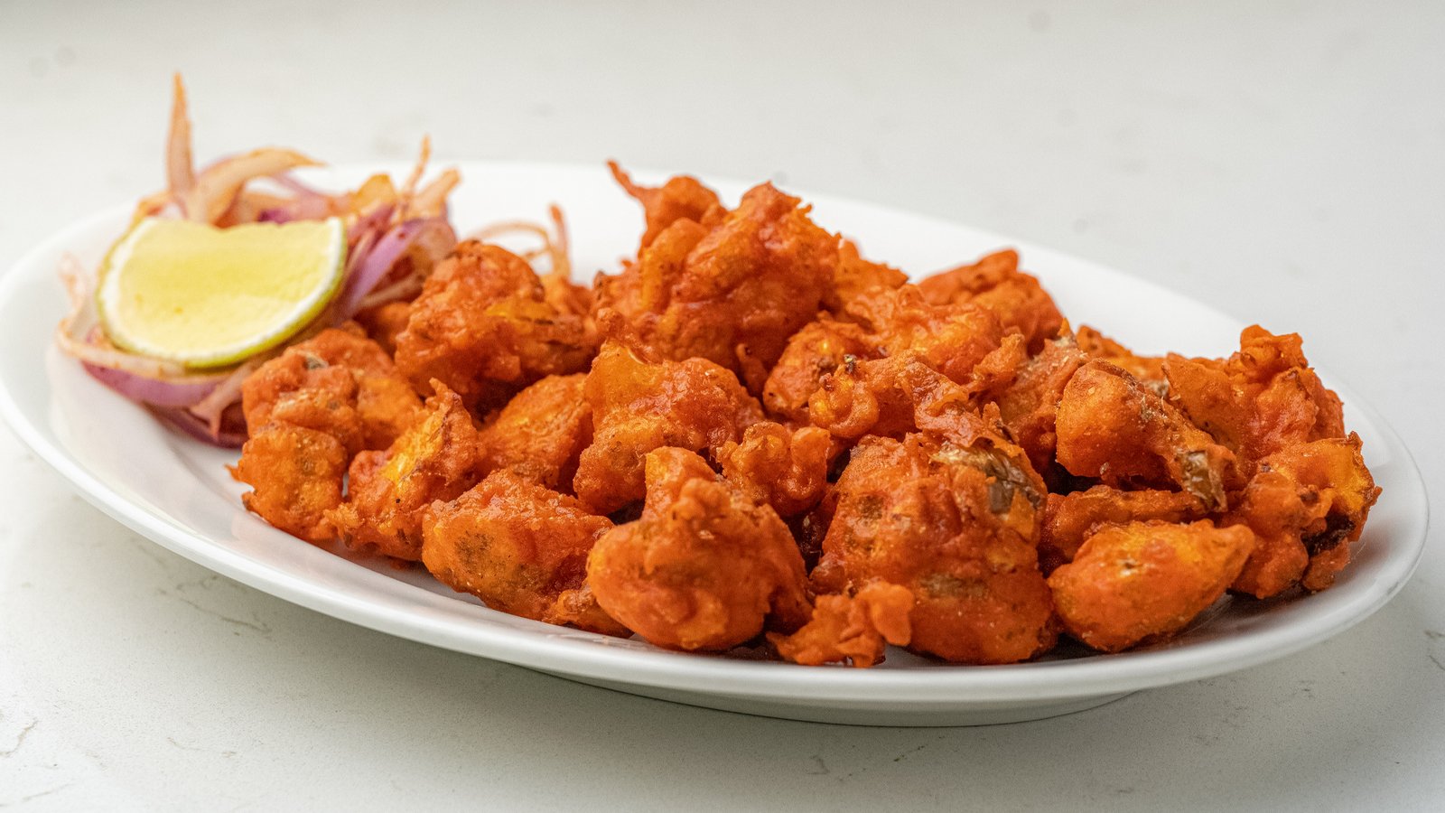 Spiced Veg Pakora served at Sangam Vegetarian Restaurant