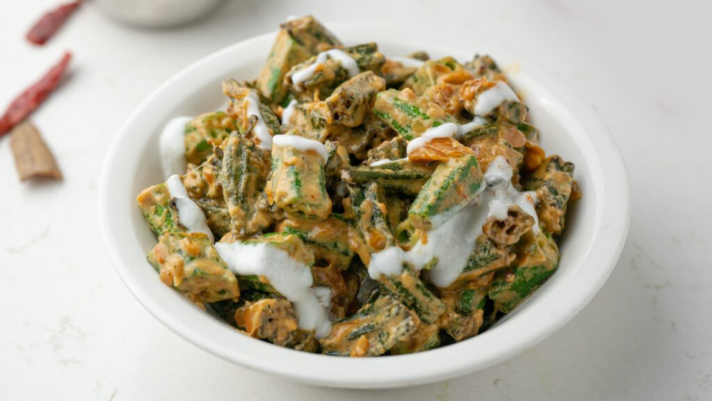 Bhindi Dahi Wali Indian vegetarian curry at Sangam Restaurant Dubai