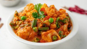 Mix Veg Indian vegetarian curry with seasonal vegetables at Sangam Vegetarian Restaurant Dubai