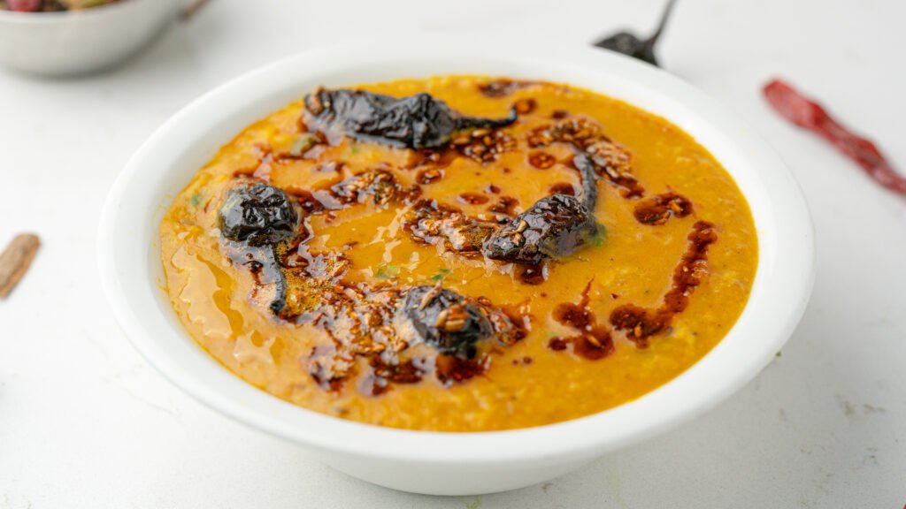 Delicious yellow daal tadka served at Sangam Vegetarian Restaurant